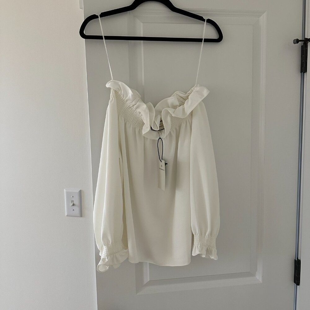 NWT Tuckernuck Marguerite White Off the Shoulder Blouse - Picture 5 of 14